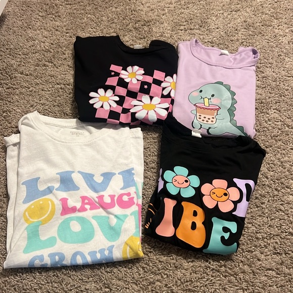 Other - VEUC worn 1x 10/12 preppy smiley daisy girls tshirts